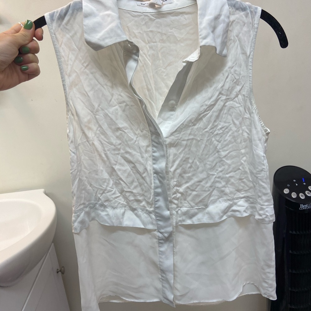 White button up blouse
